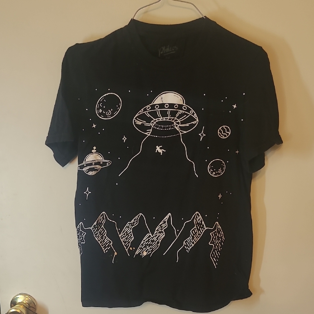 Black UFO Graphic Kids Tee